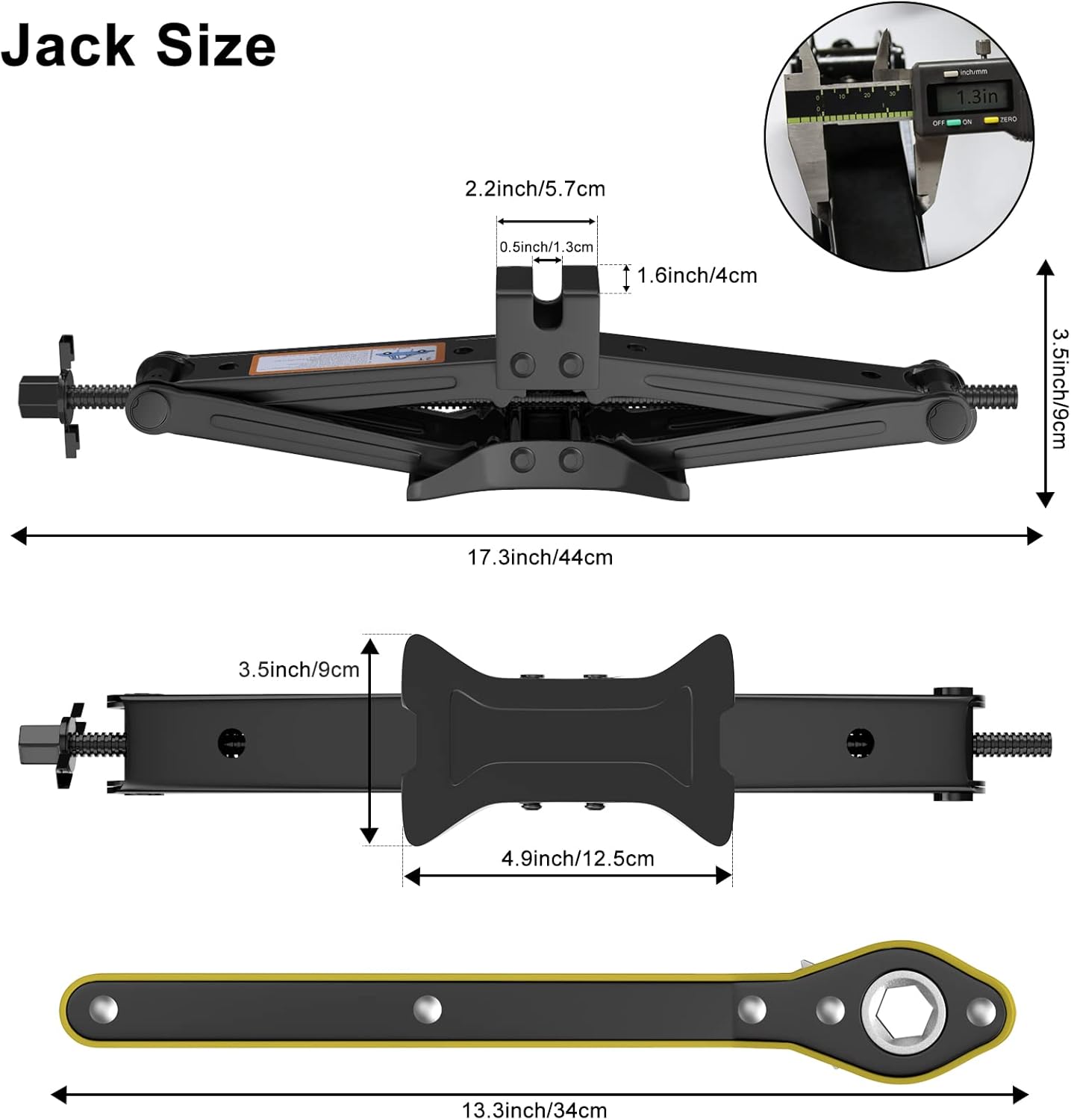 IMAYCC Scissor Lift Jack, Compact Car Jack Kit for Auto SUV, RV, MPV with Smart Ratchet Design, Heavy Duty Tire Changing Kit Lifting 2 Ton (4409 lbs) Tire Jack.
