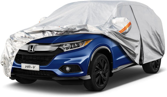 Kayme 6 Layers SUV Car Cover Custom Fit for Honda HR-V HRV (1995-2025) Waterproof All Weather for Automobiles, Outdoor Full Cover Rain Sun UV Protection.Silver