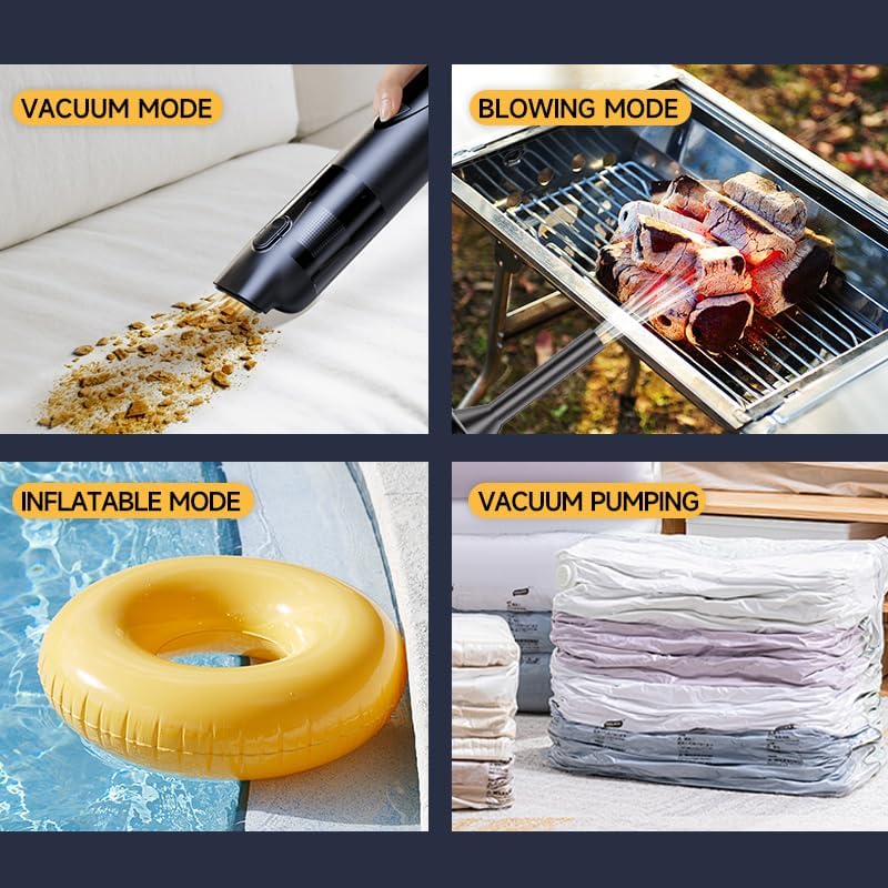 Rendoo Cordless Car Vacuum Cleaner - Portable Handheld Vacuum with Strong Suction, Wet/Dry Mini Vacuum for Car Detailing, Rechargeable Auto Vacuum with Detailing Kit