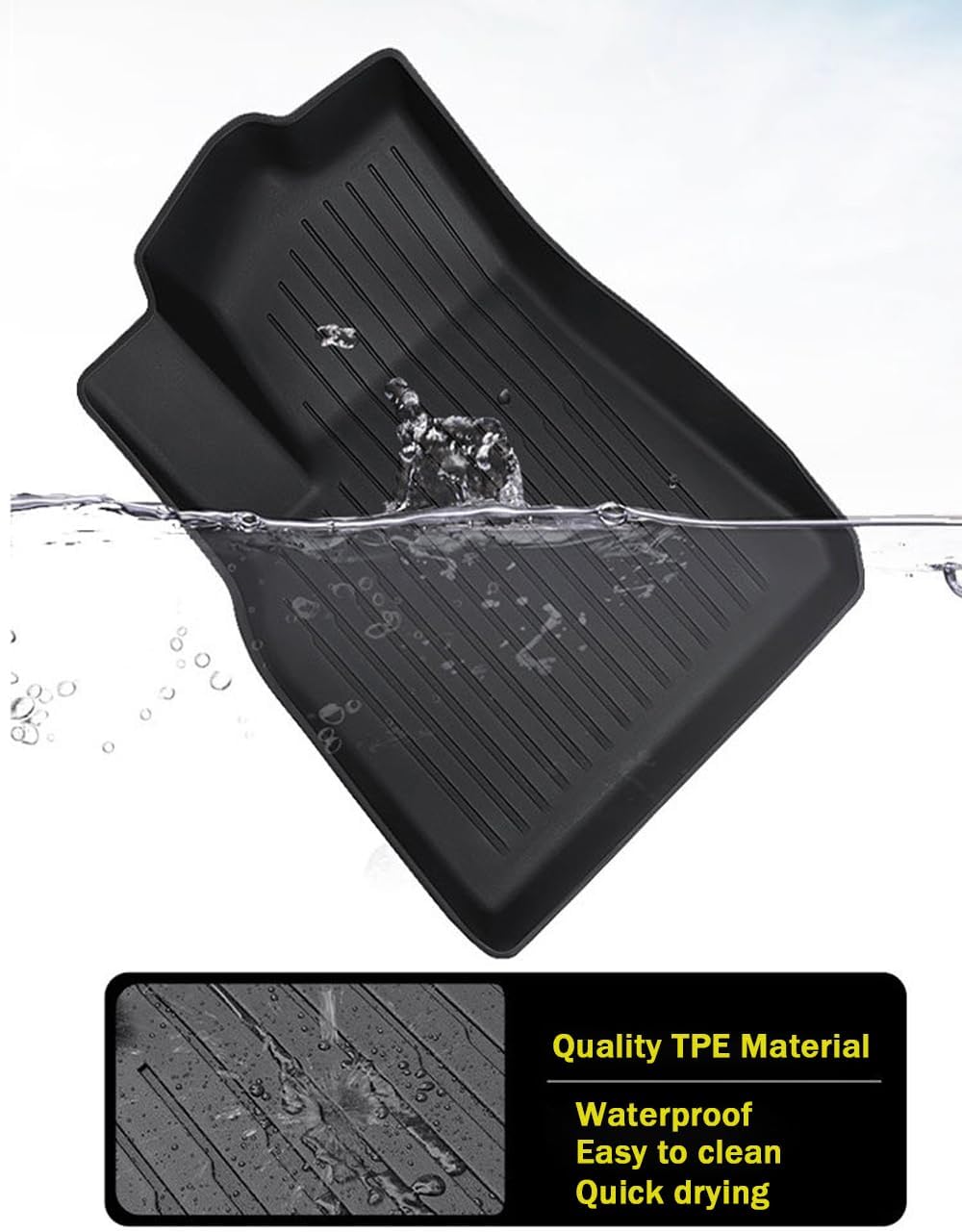 RAV4 Floor Mats Compatible with 2025 2024 2023 2022 2021 2020 2019 Toyota RAV-4，All Weather Protection Waterproof Durable Anti-Slip Odorless Custom-fit TPE Floor Liner Front and Rear Row Set