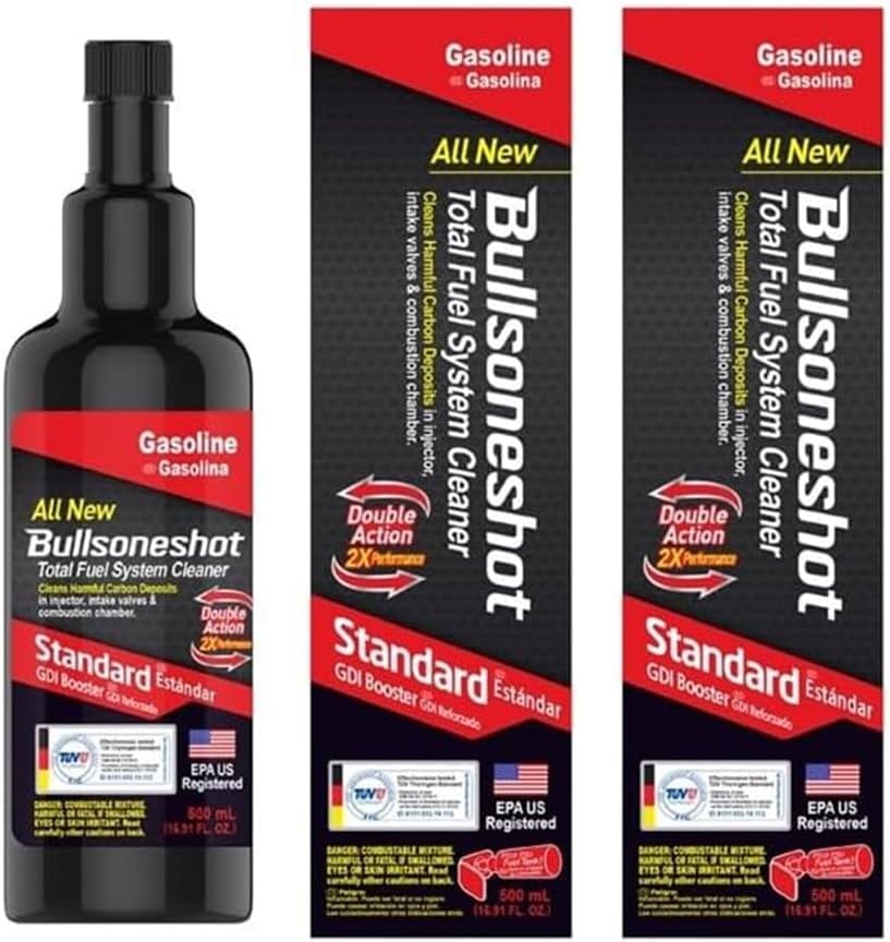 2 Pack Bullsoneshot Standard Total Fuel System Cleaner & Fuel Additive for Gasoline Engine