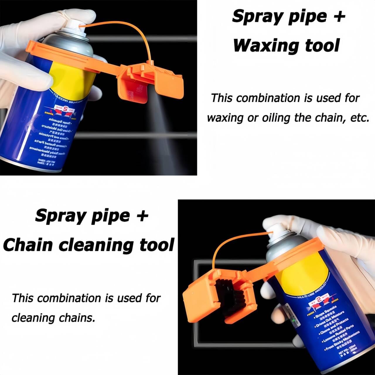 Motorcycle Chain Cleaning Kit - Bike Chain Cleaner - Motorcycle Chain Brush- Motorcycle Chain Lube and Cleaner Kit for Sizes 428, 520, 525, 530 Chains