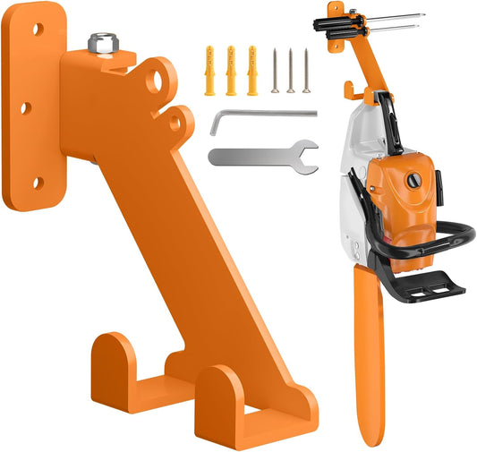 Chainsaw Hanger, 3-in-1 Chainsaw Wall Mount Adjustable Screws for Variety Wall Corner, Garage Organization Garage Storage Shed Organizer Mounted Universal Fit for stihl, Husqvarna, Echo Saws, 1 Pack