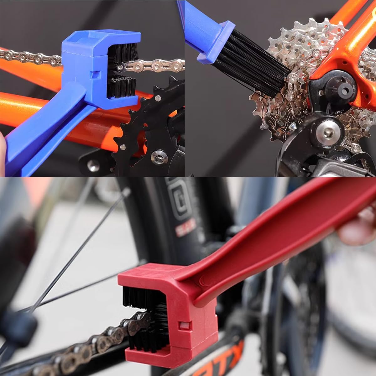 5PCS/Set Bicycle Chain Cleaning Tool Set,Bike Chain Crankset Brush,Motorcycle Washer Cleaner Brush Tools