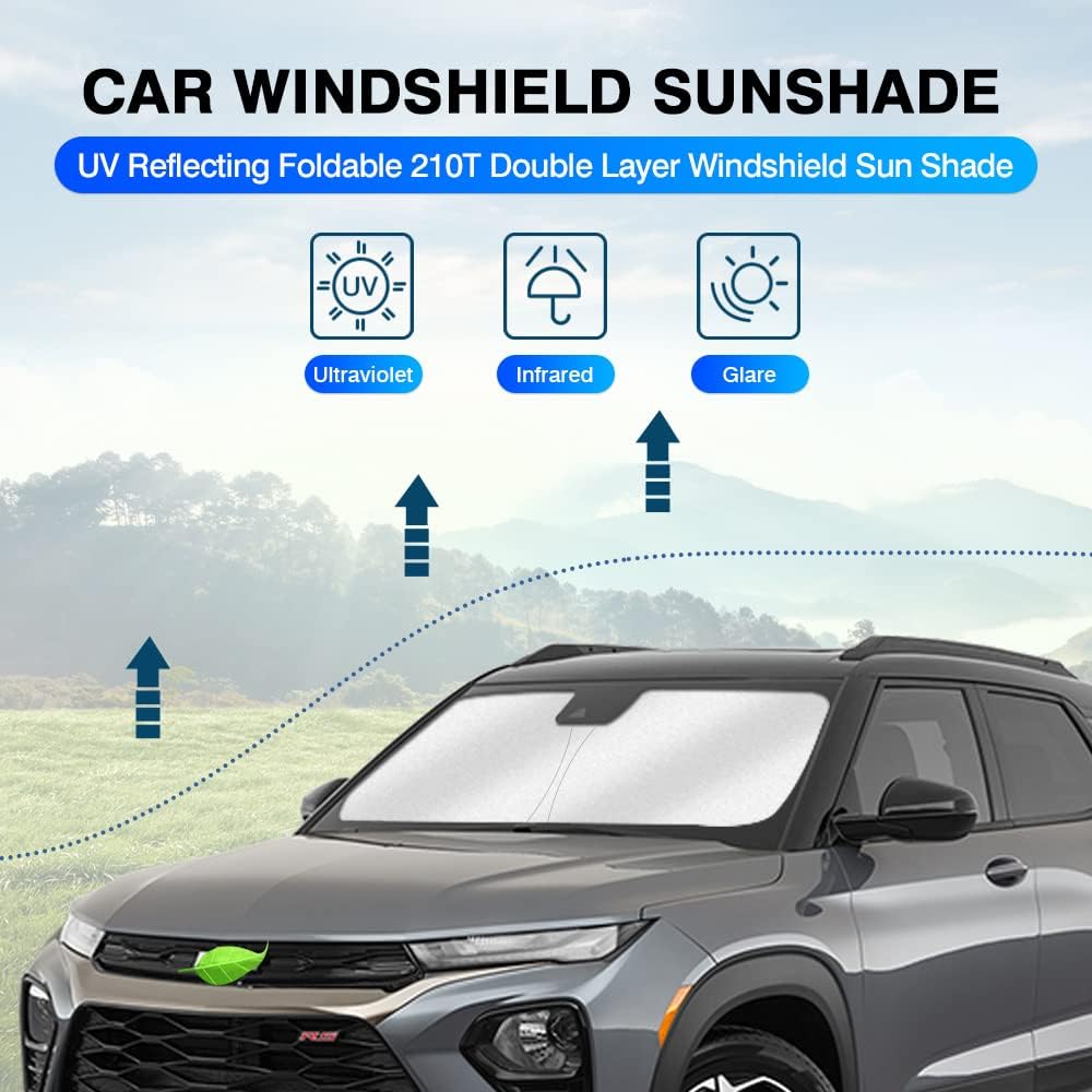 KUST Windshield Sun Shade for Chevrolet Trailblazer 2021-2025 2026 Sunshade Window Sun Visor Protector Foldable Blocks UV Rays Keep Your Car Cooler