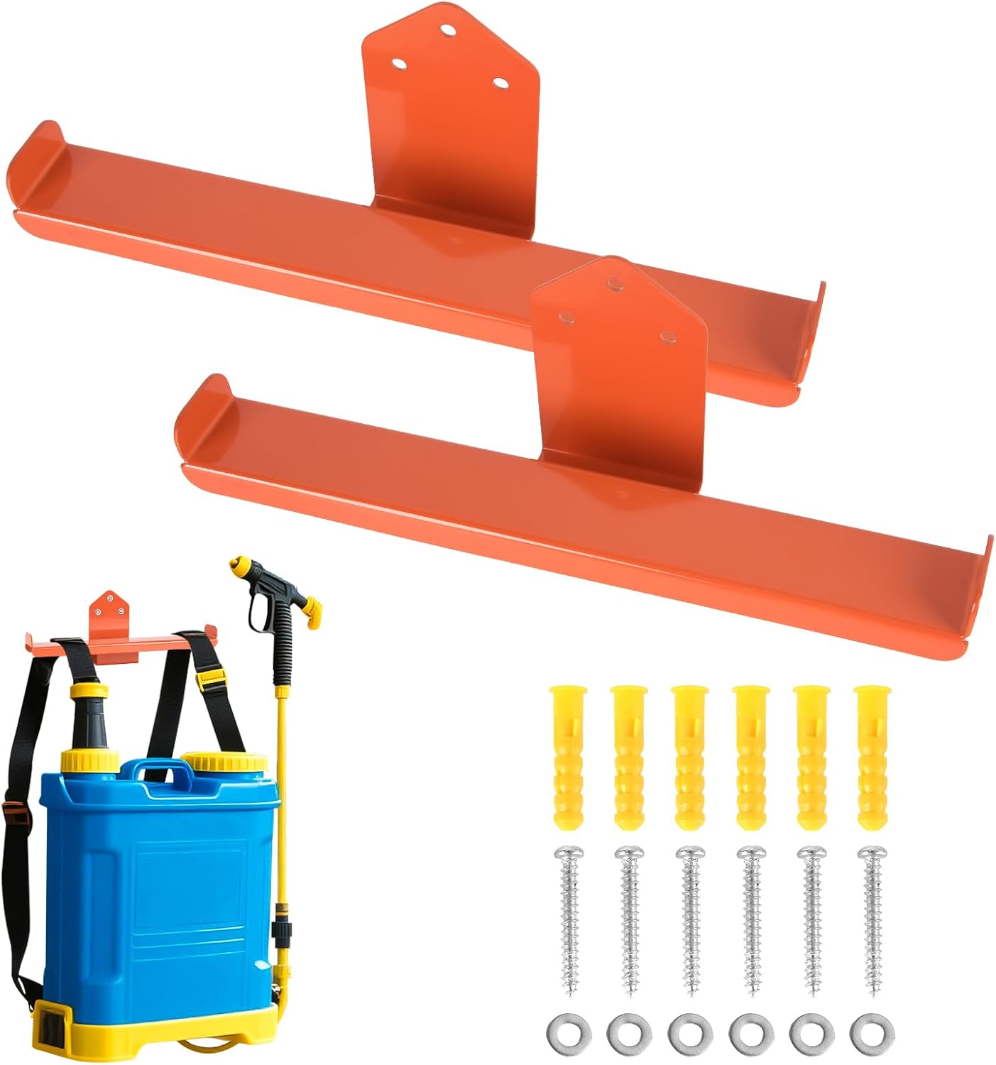 Backpack Sprayer Holder, Backpack Leaf Blower Hanger, Heavy Duty Chainsaw Wall Mount Stand Accessories Garage Organization Storage