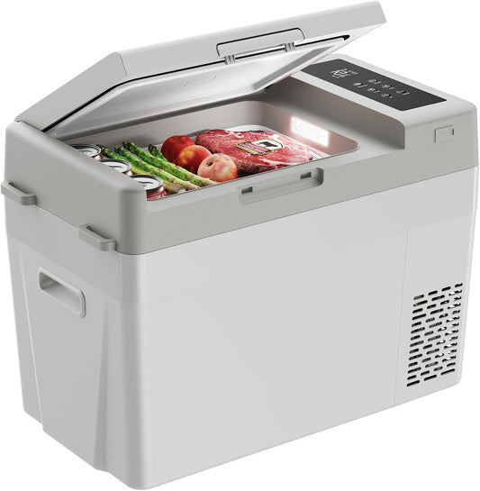 Marsail 12 Volt Refrigerator 12V Car Fridge 32QT Portable Freezer Compressor Cooler -4°F68°F, 12/24V DC 110~240 Volt AC, for Camping Travel Truck RV, Home Efficient Cooling & Large Capacity, White