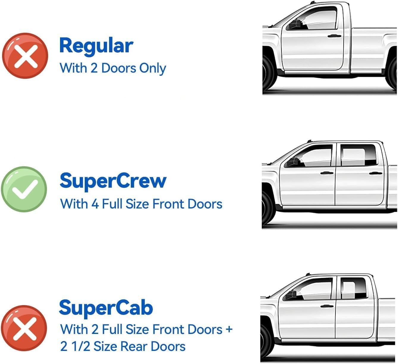 Window Visors Rain Guards for 2015-2025 Ford F150 SuperCrew, Out-Channel Sun Rain Shades Window Vent Deflectors for 2017-2025 F-150 Raptor F250 F350 F450 F550 Super Duty Crew Cab, for Full-Size Cabs