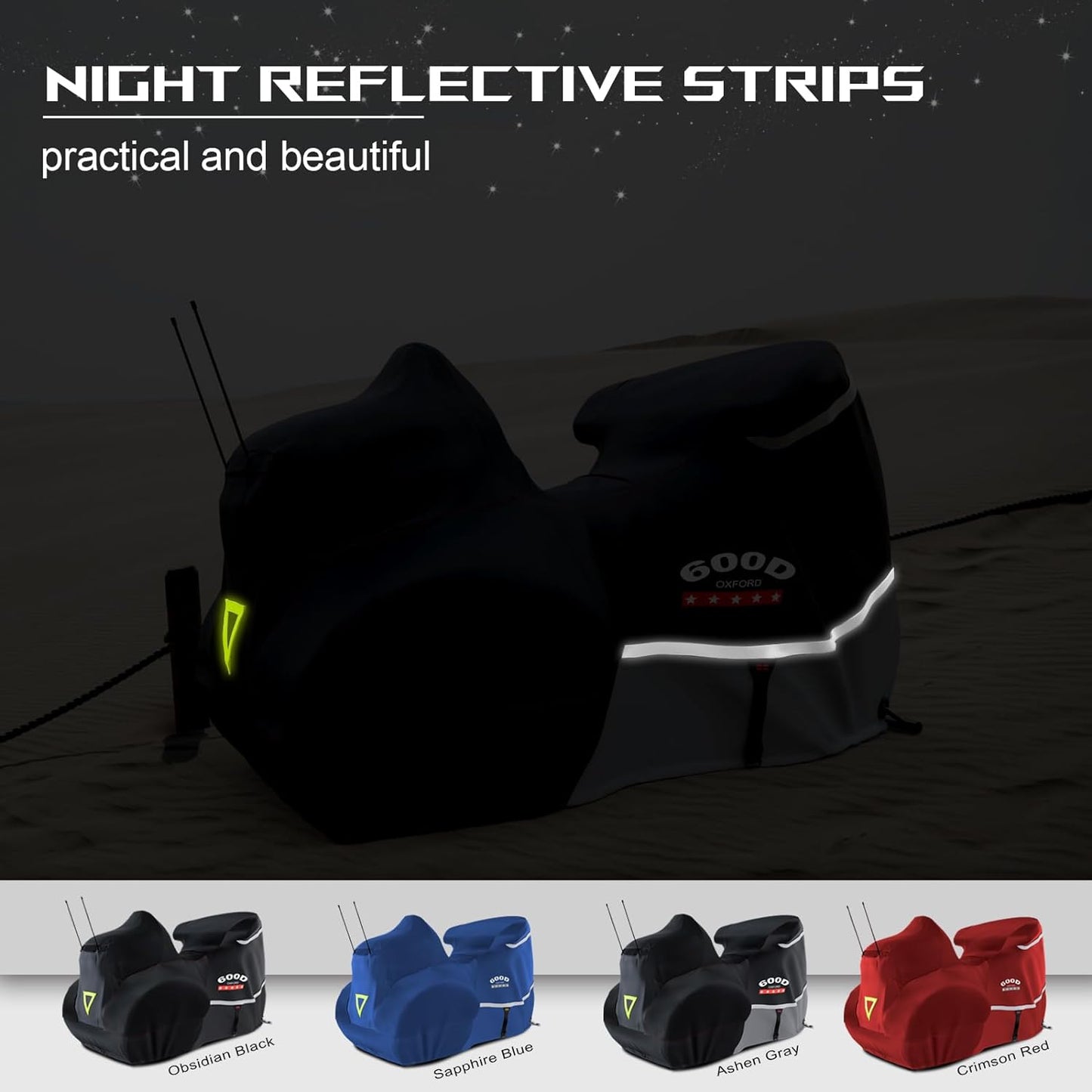 Rosefray Trike Cover,Motorcycle Cover Heavy Duty 600D Waterproof for Trike Models, Tri Glide, and CVO Version, Trike Goldwing, Chidftain, Challenger, Elite Storage, Black