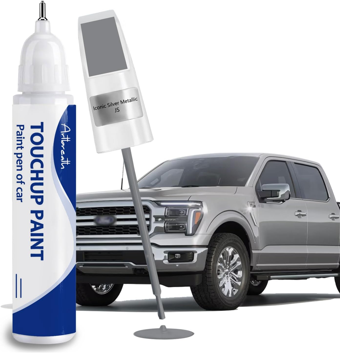 Lconic Silver Metallic(JS) Touch Up Paint for Ford -Exact Match–Chips and Nicks Car Paint Scratch Repair Kit Automotive Paint Pen for F-150/Mustang/Transit/Explorer/Ranger/Escape/Edge