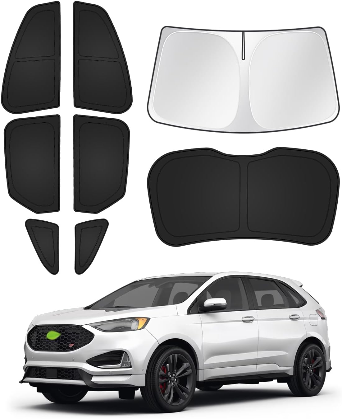 Sunshades for Ford Edge 2015-2024 Accessories Windshield Sun Shade Side Rear Window Shade Cover Sun Visor Shield Privacy Protection Keep Vehicle Cool Black 8PCS