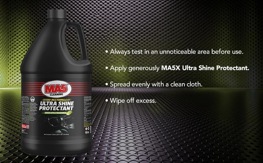 MA5X Ultra Shine Protectant | Car Interior Cleaner | Multi-Surface Car Interior Protectant with Green Apple Scent | UV Resistant | Gallon Refill | Pack of 1