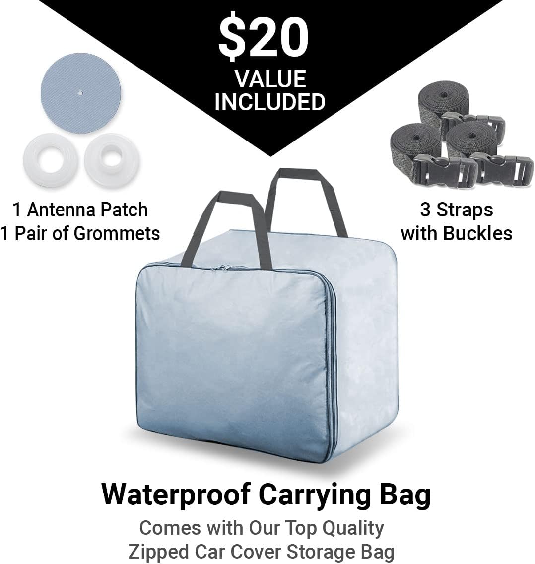 iCarCover Premium Car Cover for 1981-1982 Pontiac J2000 Heavy Duty Waterproof All-Weather Automobiles Custom Fit Indoor Outdoor UV Snow Protection Covers with Straps and Bag