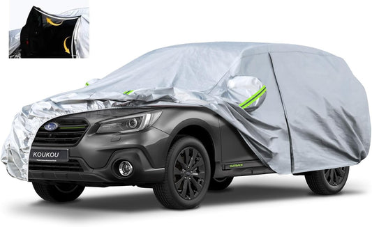 KouKou SUV Car Cover Waterproof All Weather for Automobiles, Full Exterior Jeep Cover Outdoor Universal Fit for Subaru Outback, Toyota Rav4, BMW X3, Chevy Equinox，Benz GLC, etc. (181 to 190 inches)