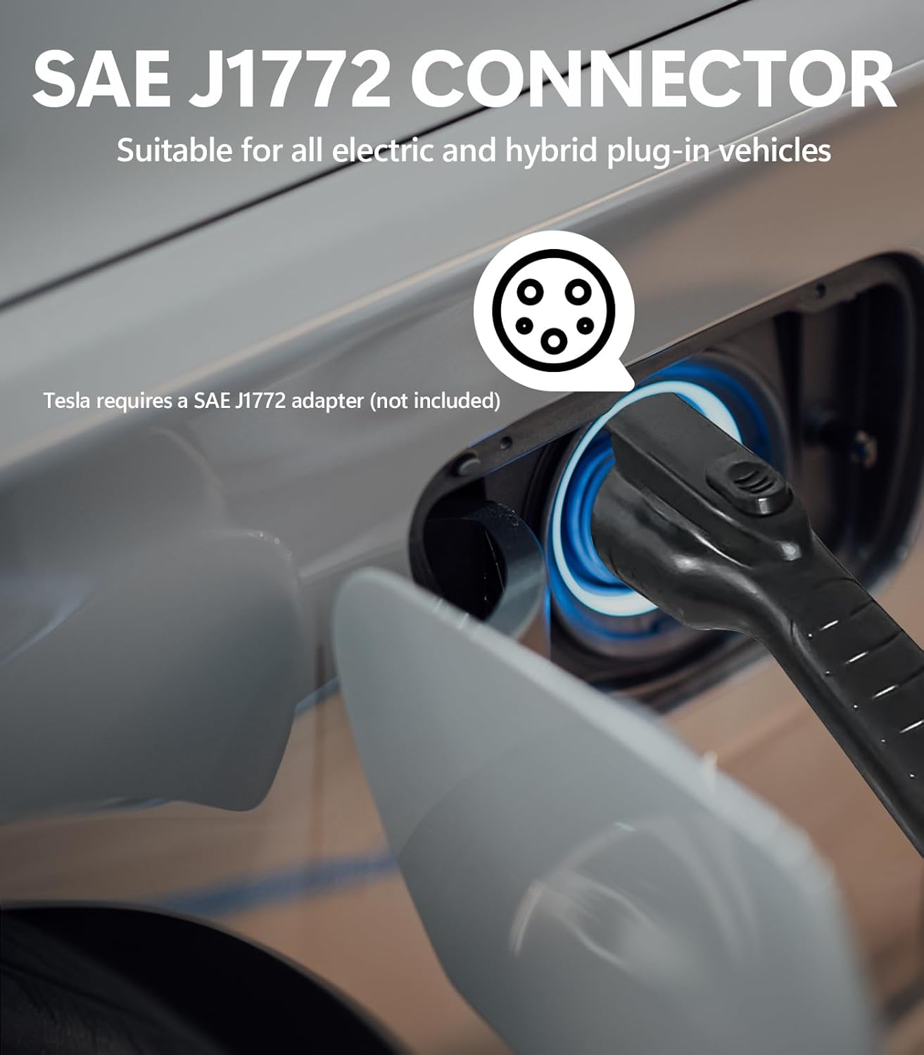 Level 2 Portable EV Charger, 16-40 Amp, 240V, 25ft Cable, Faster Charging Station, Compatible with All EV Cars, NEMA 14-50P