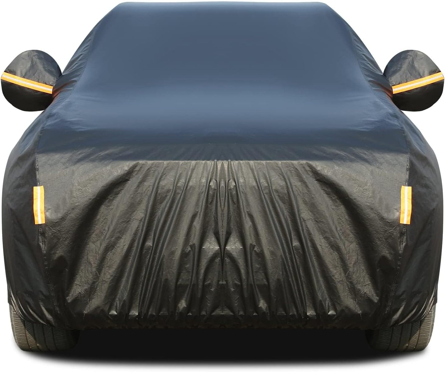 Tecoom Car Cover Waterproof All Weather, 3 Layers Car Covers for Automobiles with Lock/Zipper Door, Thick Fleece Lining UV Snow Rain Hail Protector Car Cover, Universal Fit for SUV (191-205 Inch)