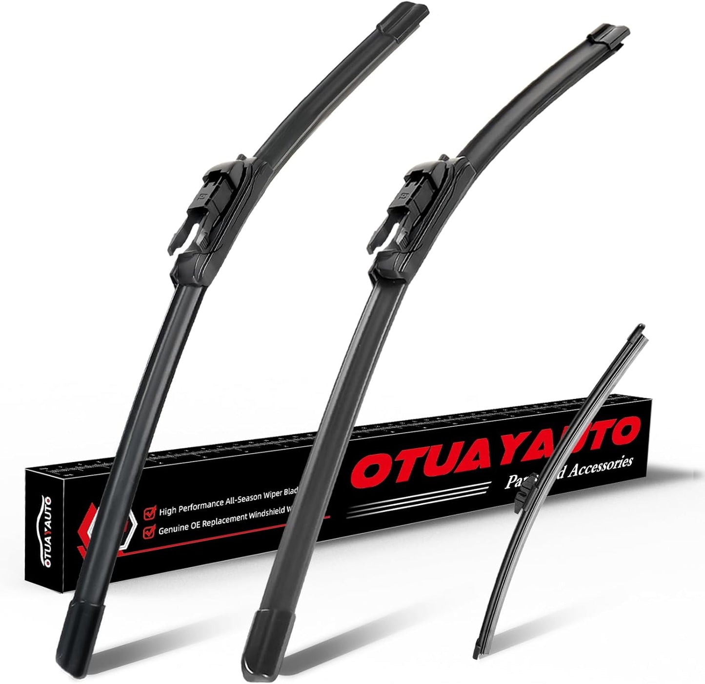 OTUAYAUTO Premium Windshield Wiper Blades - Replacement for Ford Edge 2016-2023 - Precision Fit, All-Weather Performance, Front and Rear Wiper Blades, Pinch Tab - 28"+28"+14" (Pack of 3)