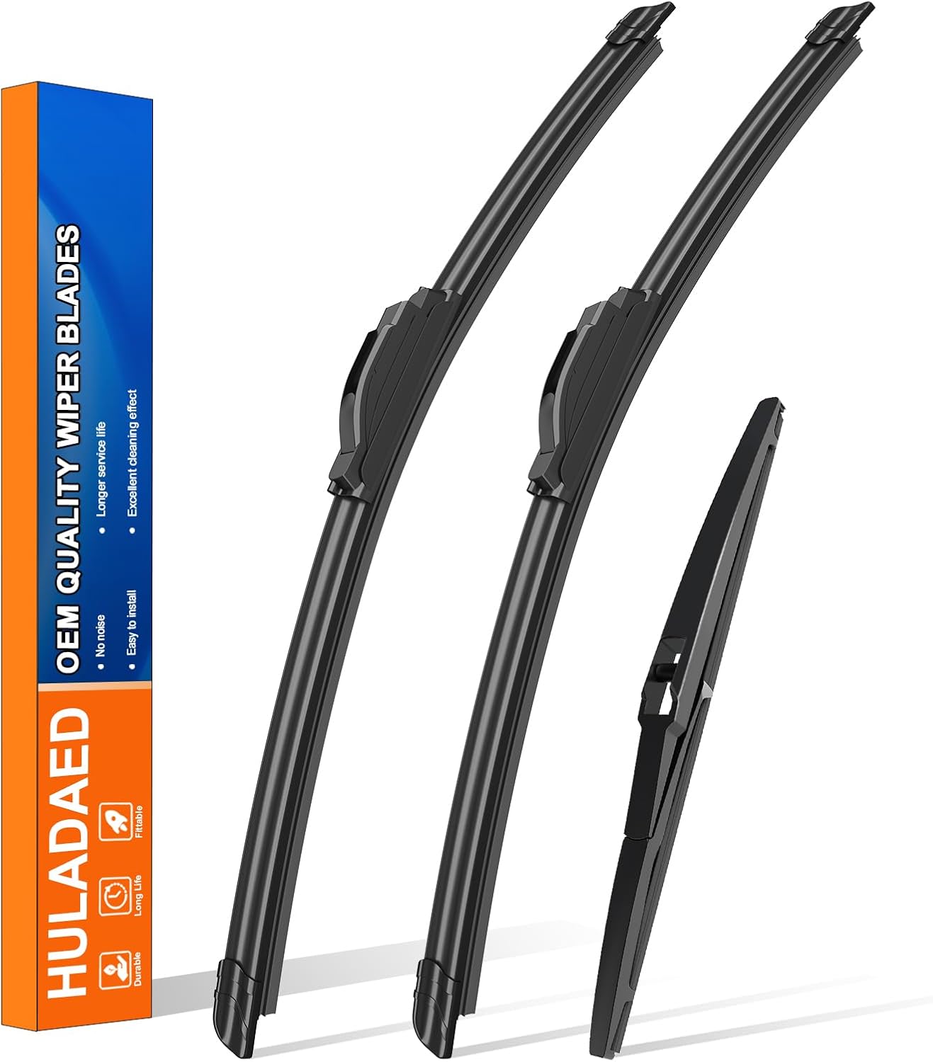 HULADAED® 24'' 19'' 12'' Windshield Wipers Replacement for Dodge Journey 2020-2009,Silicone Front Rear Wiper blades for MY Car-All Weather & Quiet(3 PACK)