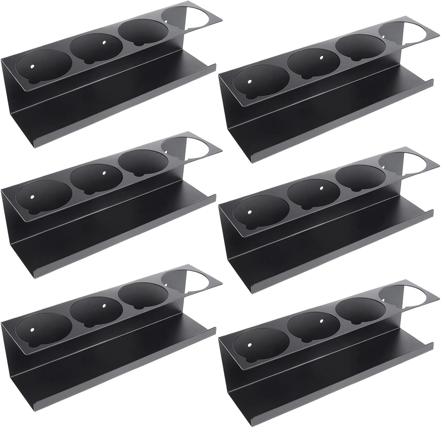 RealPlus Aerosol Spray Can Holder Rack Organizer, 4 Can Spray Bottle Holder Heavy-Duty Steel Wall Mounted for Garage and Workspace, Pack of 6