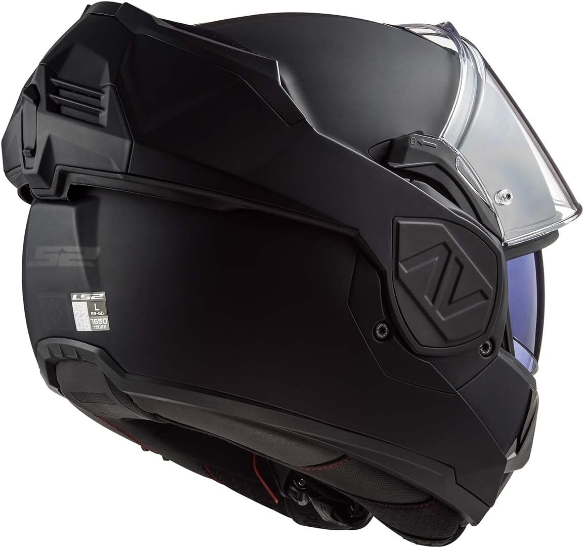 LS2 Helmets Advant Modular Helmet with Integrated Cardo 4X Bluetooth (Noir Matte Black - X-Small)