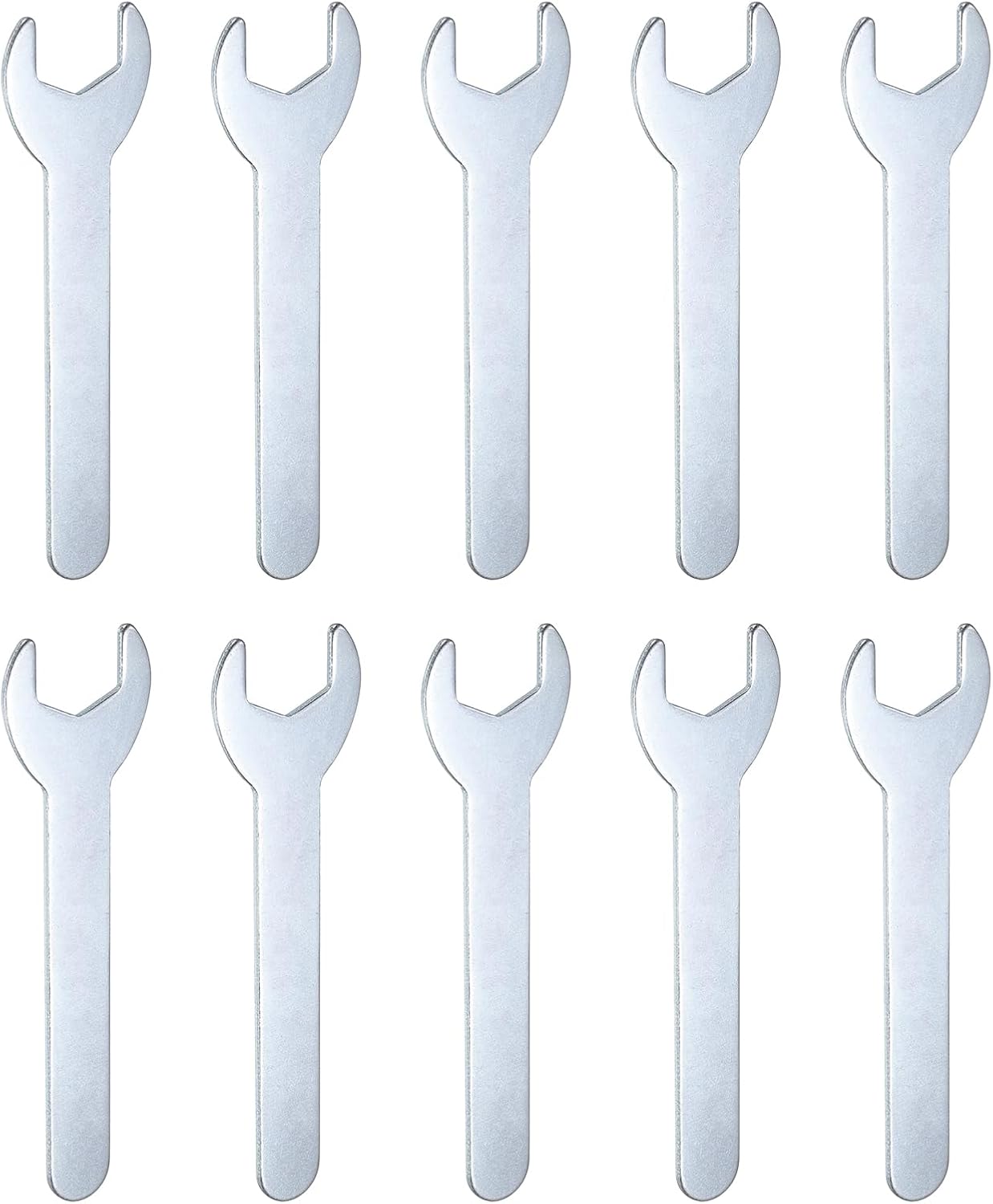 HARFINGTON 10pcs Small Wrench 17x108x2mm Metric U-Shaped Single Open Ended Spanner Super Thin Flat Head Galvanizing Wrench for Automotive Repair Furniture Assembly