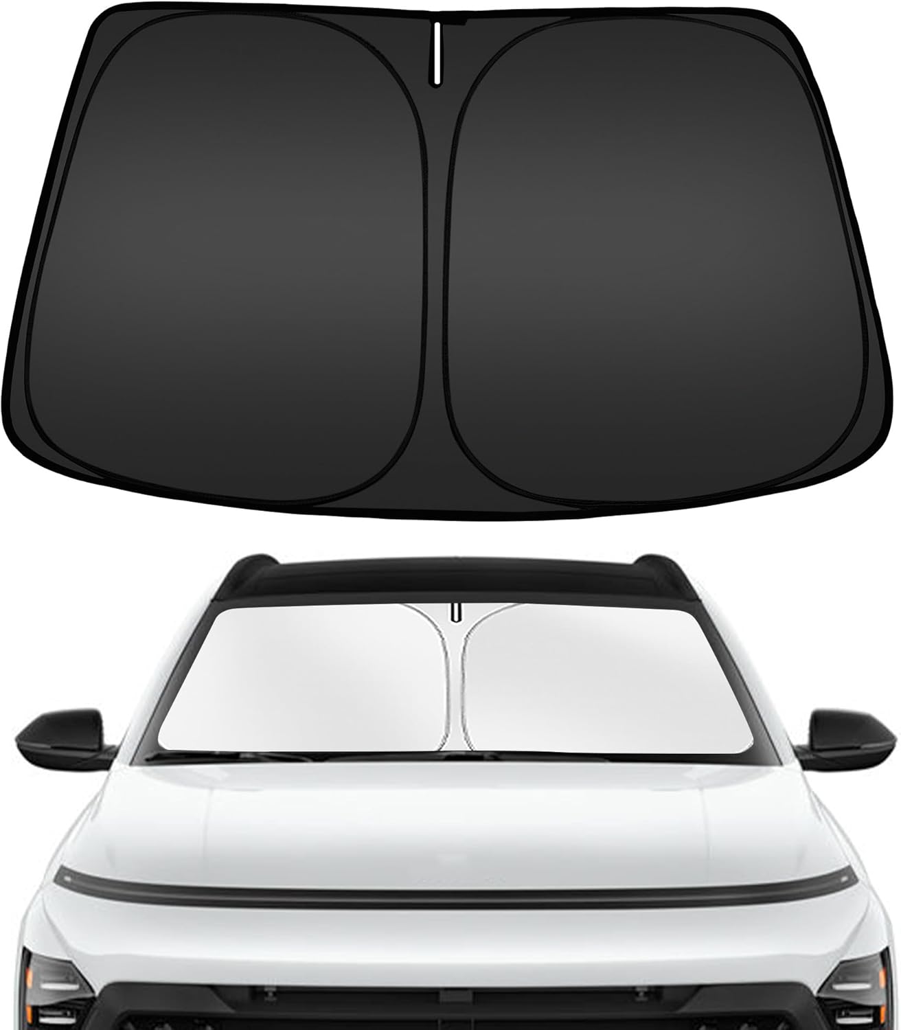 ARISMOTOR Windshield Sun Shade for Hyundai Kona 2024-2025, Custom Fit Foldable Front Window Sunshade Sun Visor Protector, Block UV Rays Keep Your Car Cooler