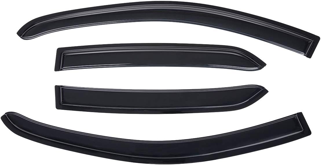 Lightronic Extra Durable Outside-Mount Auto Vent Window Visor, Fit 2013-2022 Buick Encore (EXCLUDES Encore GX), 2013-2022 Chevrolet Trax, UV Protection Rain Guard, Original Wind Deflector, Smoke, 4Pcs