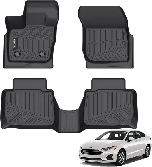 AIPOIL® Floor Mats for 2017-2020 Ford Fusion & Lincoln MKZ | Front & 2nd Row | Easy to Clean | All-Round Protection丨Non-Slip丨All-Weather,Black