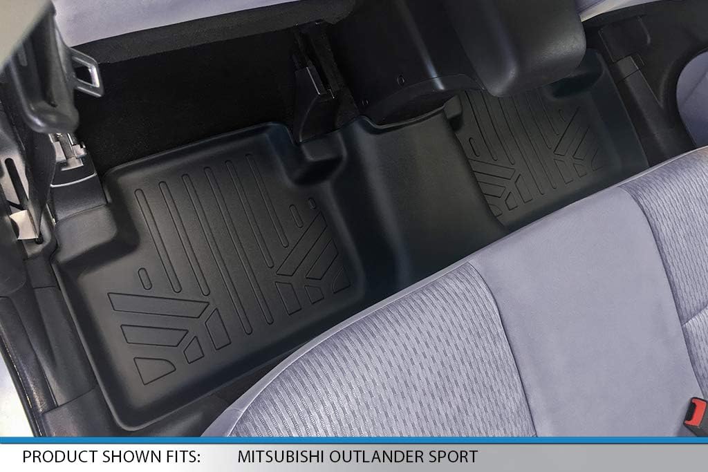 SMARTLINER Custom Fit Floor Mats 2 Row Liner Set Compatible with 2011-2024 Mitsubishi Outlander Sport