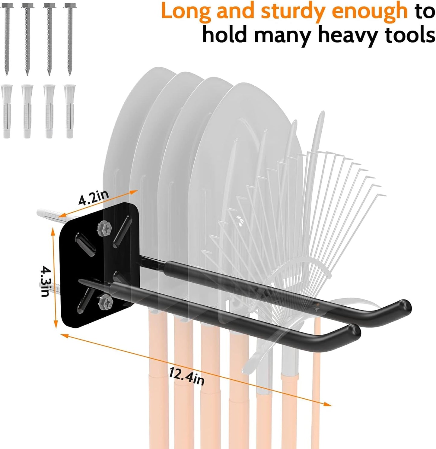 2PCS Racks for chairs,12.4 inch Garage Hooks,Heavy Duty Hooks,Wall Mount Garage Hooks,Hanger for Garage Wall,Heavy Duty Storage Hangers,Organizer to Chairs,Power Tools,Garden Tools,max 120lb.
