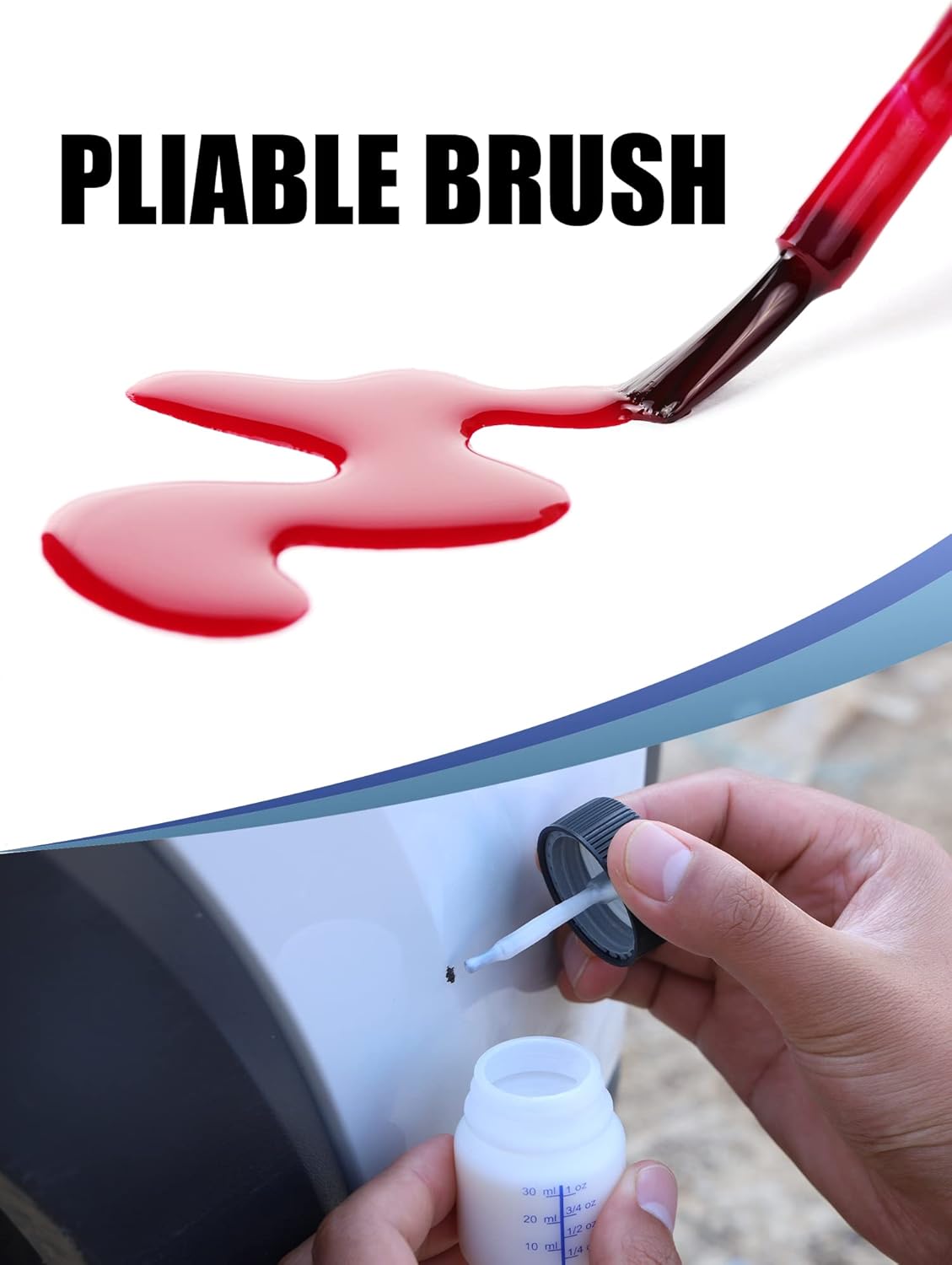 Lichamp Touch Up Paint Container, 50-Piece 1 oz Paint Touch Up Bottles with Brush, 1 Ounce (30ml) A150TP