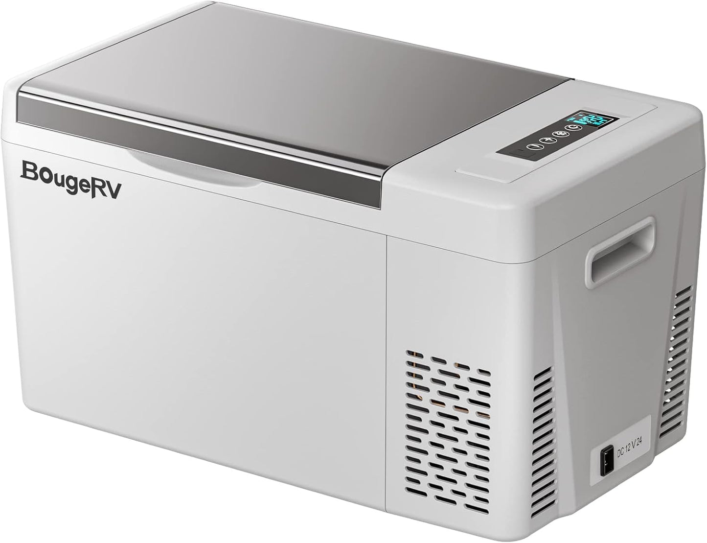 BougeRV 12 Volt Refrigerator With 23 Quart Cover, 12V Car Fridge 23 Quart Portable Freezer Compressor Cooler Compressor Freezer, 12/24V DC 110~240V AC, -8℉~50℉ for Truck RV SUV