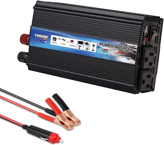 Power Inverter 1000W,Inverter 12v to 110v Car Power Inverters for Vehicles, DC to AC Car Plug Adapter Outlet Converter for Laptop Vehicles Camping Road Trip Essentials Adults