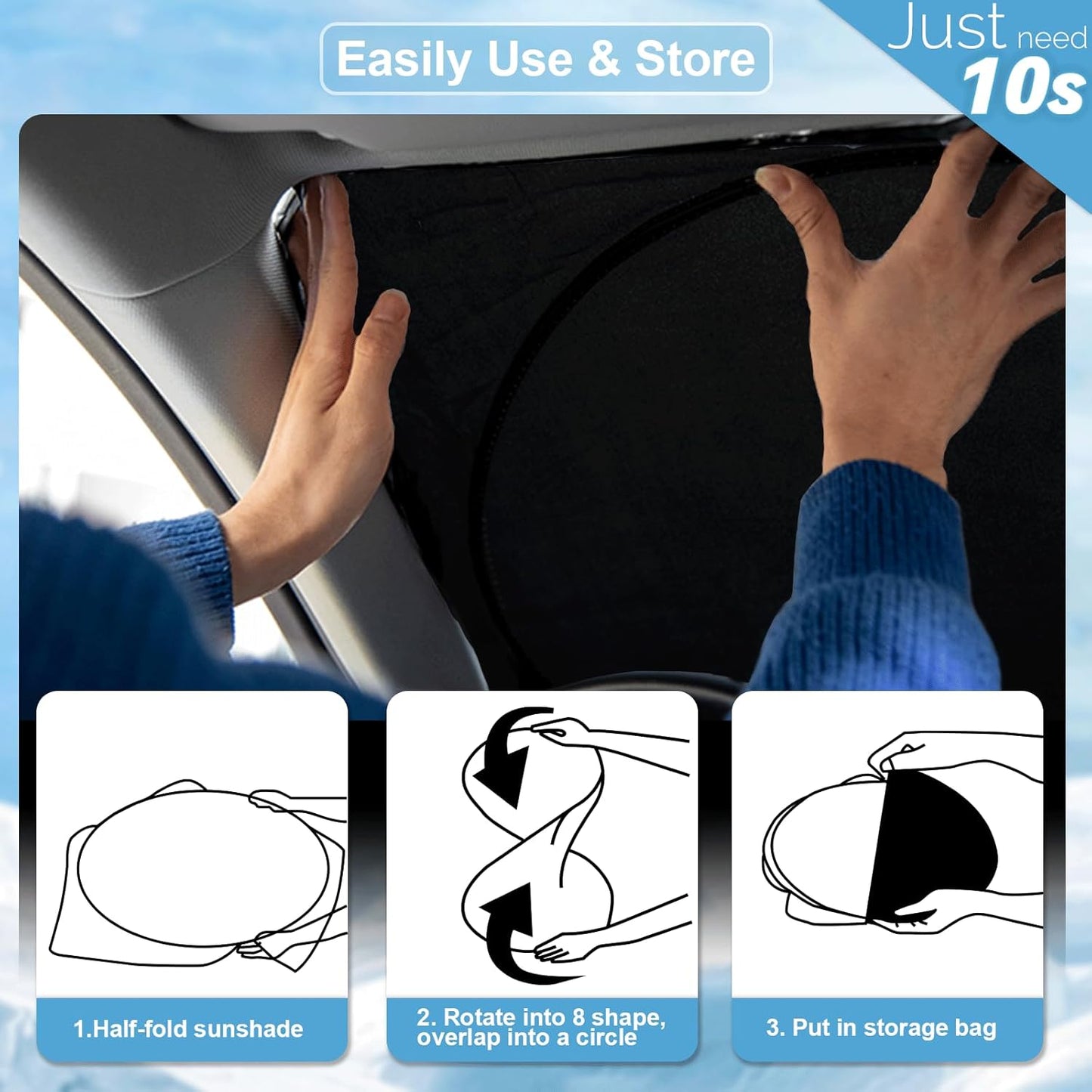 Sunshade for Toyota 86/2022-2023 Toyota GR86 Accessories Front Window 210T Sliver Coating Reflective Polyester Shield Cover for Windshield Sun Visor Protector Block UV Ray