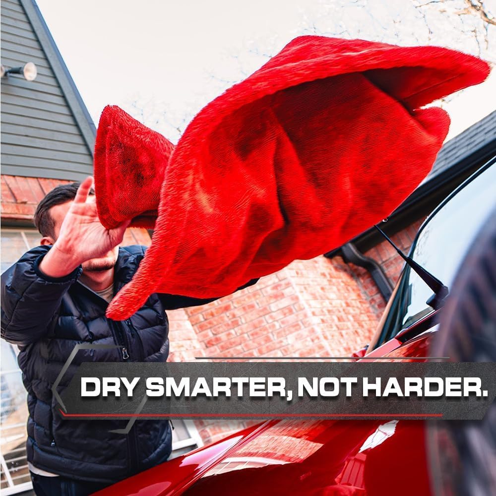 Blackline Car Drying Towel - 2ft x 3ft XL-Popular Pick Among Detailing Pros - 1300 GSM Microfiber Towel - Absorbs Over 8lbs of Water - Leaves No Streaks, Spots or Scratches - Dries an Entire Car