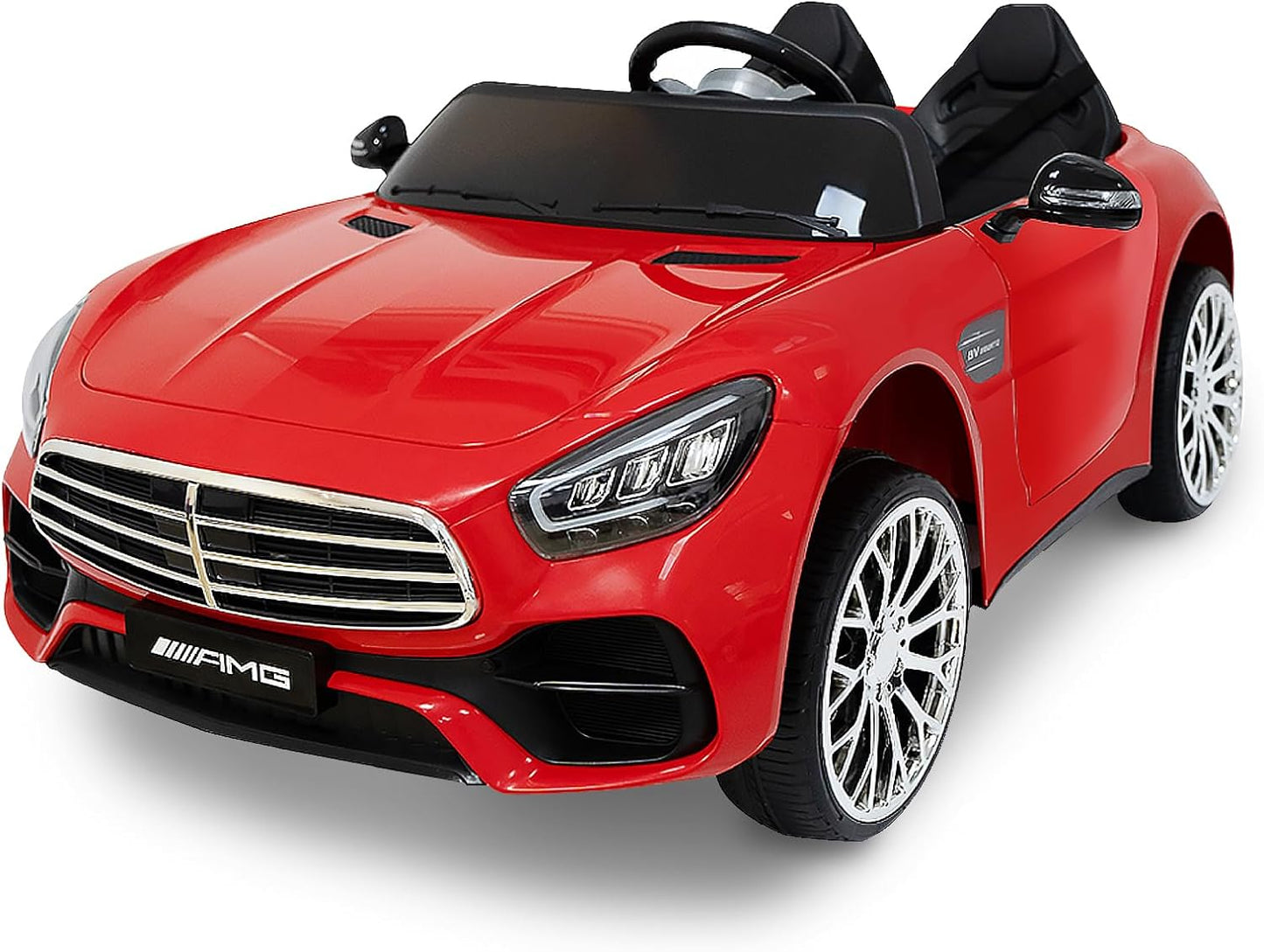 12V Ride On Car for Kids, Electric Car with Remote Control, Bluetooth Music Player for 3-8 Year Old, Red