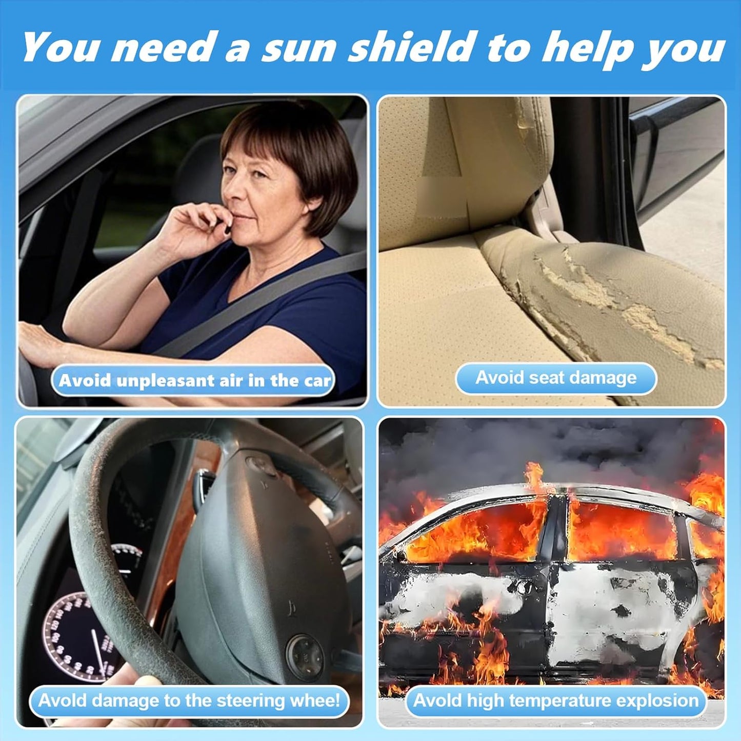 Windshield Sun Shade for Altima 2019-2025 Custom Fit Foldable Front Window Sunshade Sun Visor Protector Block UV Rays Keep Your Car Cooler for