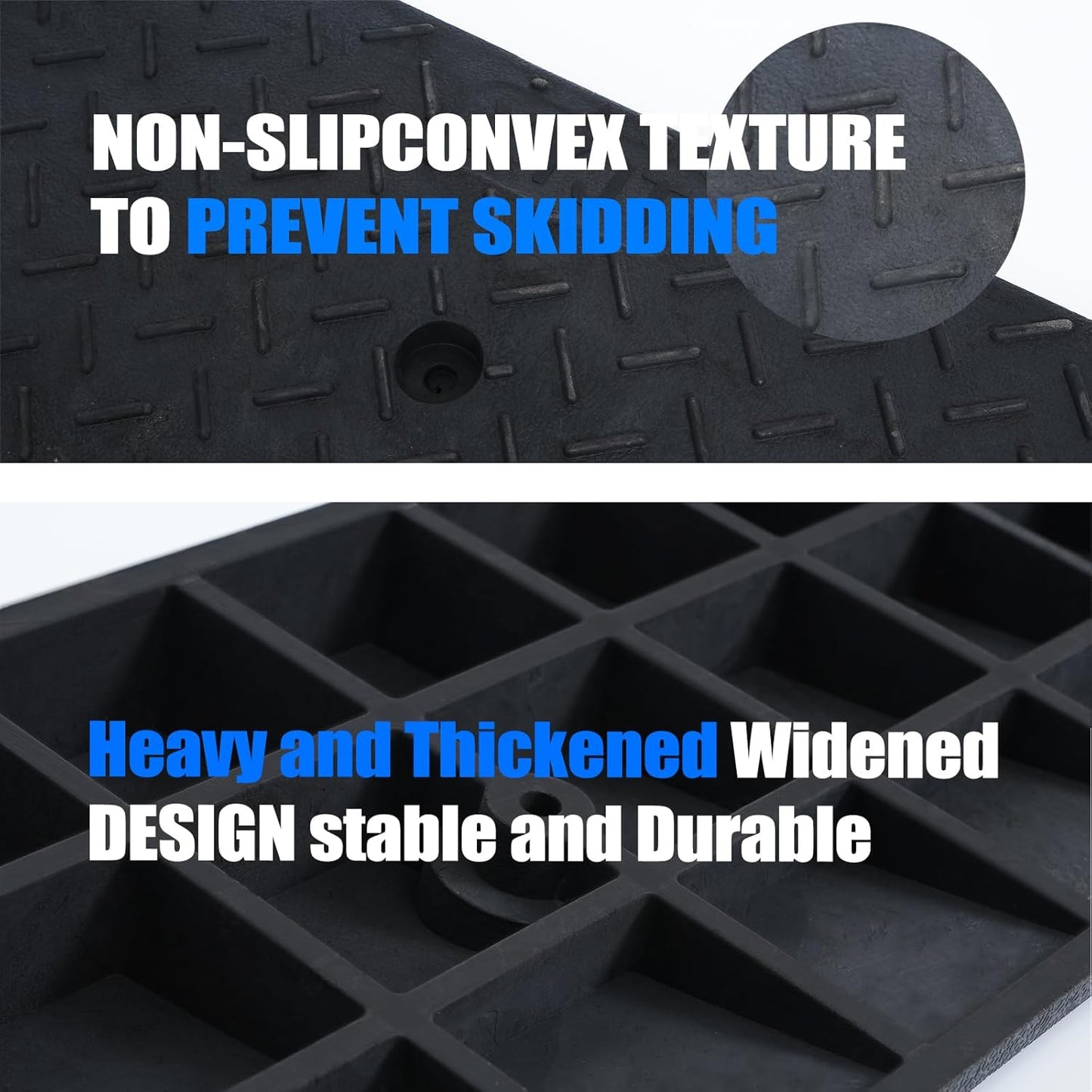 2 Pack 3.1'' Rise Rubber Curb Ramp Heavy Duty Loading Rubber Curb Ramps 3 Tons Driveway Ramp Car Slope Ramp for Loading Dock Bike Vehicle Warehouse Sidewalk Wheelchair (3.1" H)