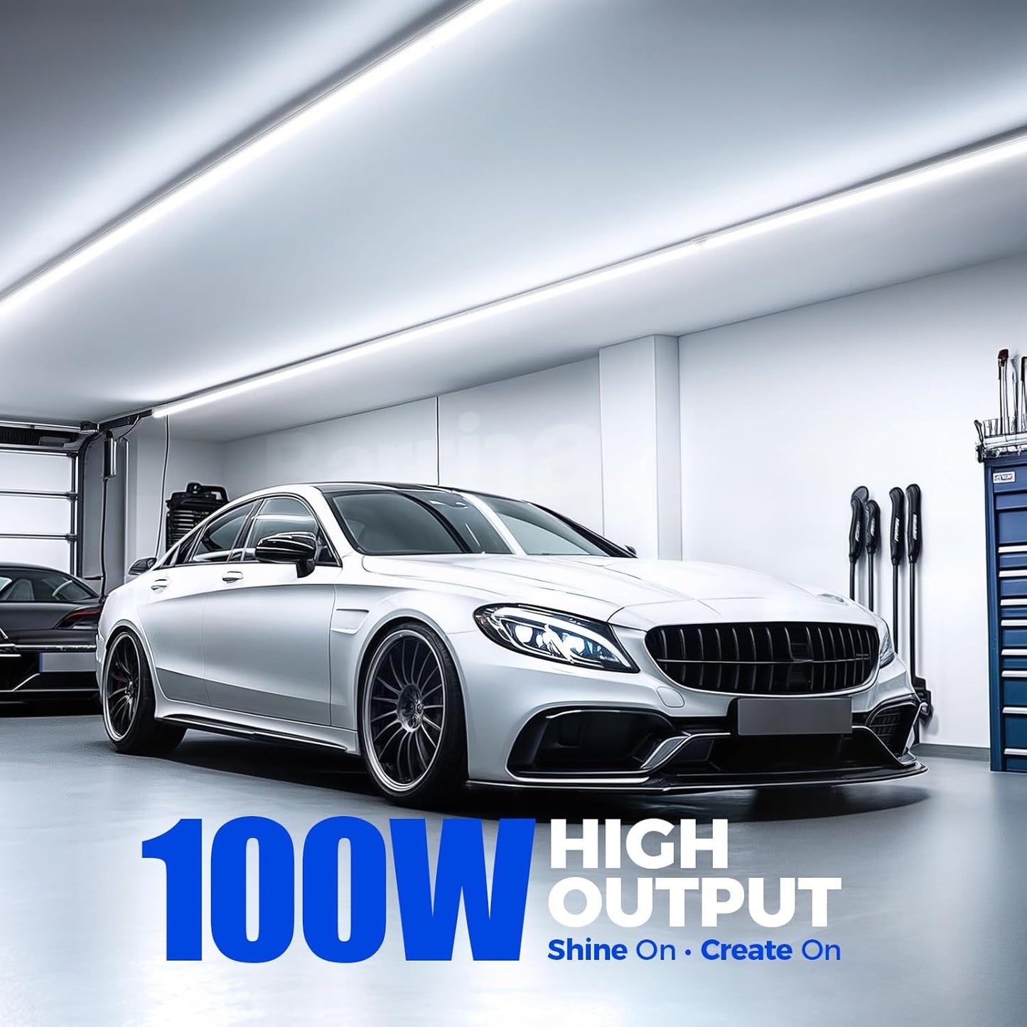 Barrina 8FT LED Shop Light, 100W 15000LM 6500K Super Bright White, Linkable T8 Shop Lighting LED V Shape Led Tube Lights, Ceiling Lights Fixtures for Garage, Workshop, ETL Listed, 10 Pack