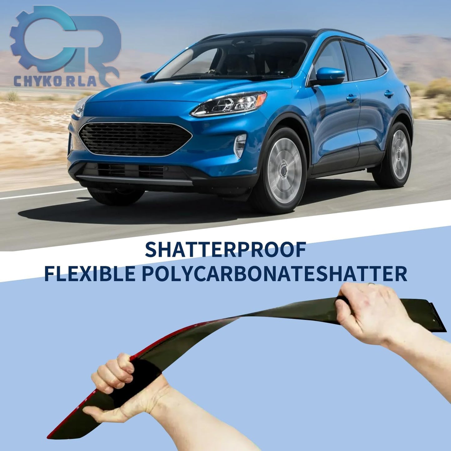 Rain Guards Fit for 2013-2019 Ford Escape, Tape-On Window Visors Shield, Smoke Tinted Vent Guard Deflector, Outside Mount Vent Visors,2013 2014 2015 2016 2017 2018 2019