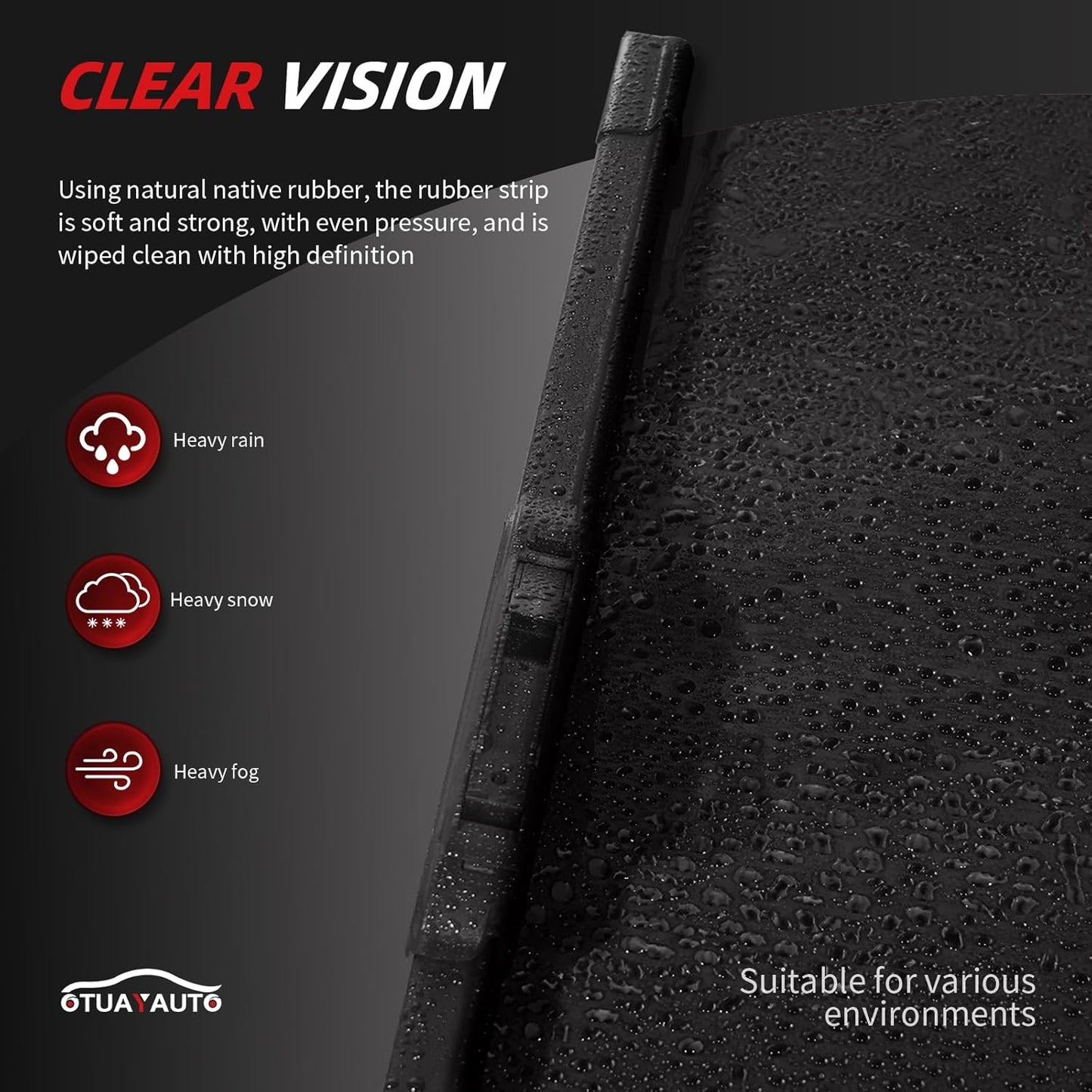 OTUAYAUTO Premium Windshield Wiper Blades - Replacement for Chevrolet Suburban Tahoe 2008-2014, Cadillac Escalade 2009-2014 Front and Rear Wipers J/U Hook - 22"+22"+12" (Pack of 3)