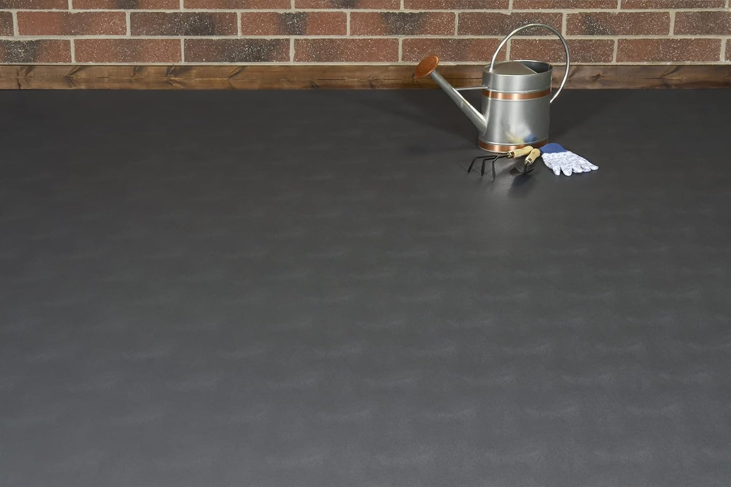 G-Floor Seamless Sheet Vinyl Shed Flooring Cover with Bonded Fibrous Backing - Levant Pattern (8' x 12', Slate Grey)