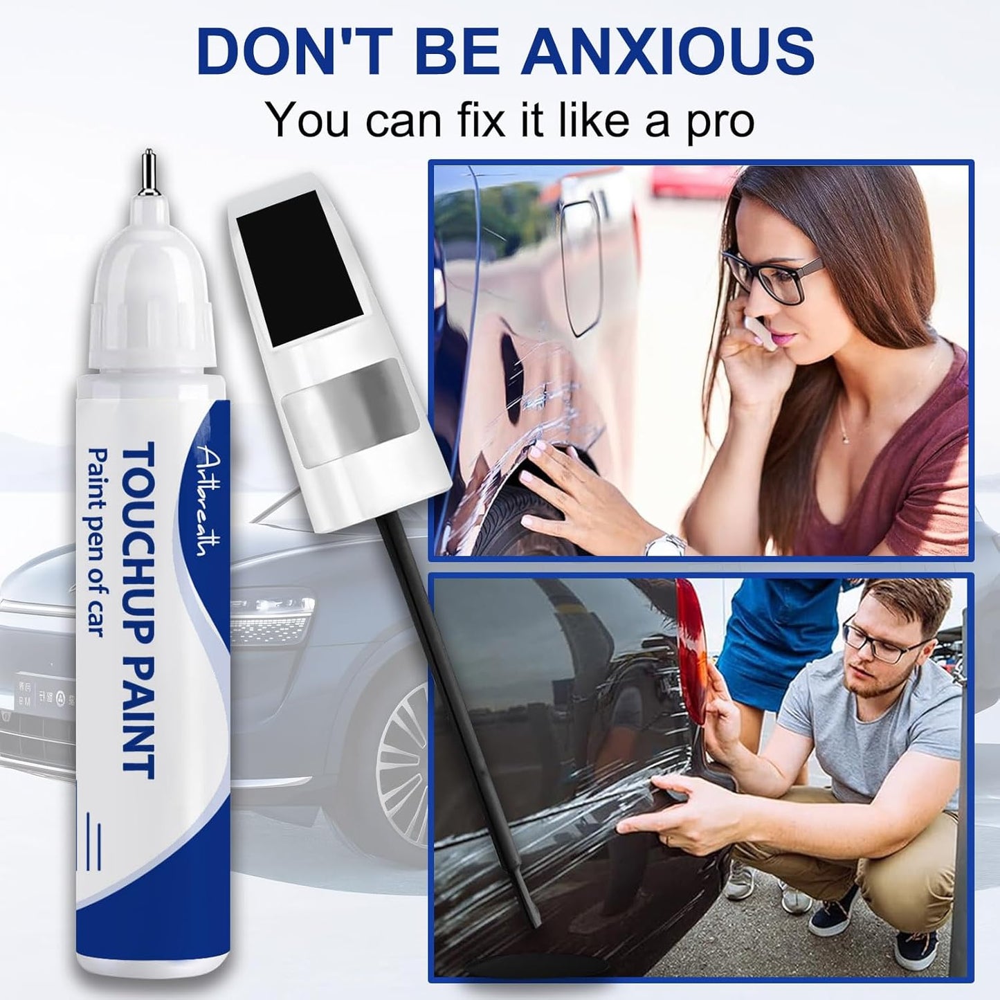 Antimatter Blue Metallic(HX) Touch Up Paint for Ford -Exact Match–Chips and Nicks Car Paint Scratch Repair Kit Automotive Paint Pen for F-150/Mustang/Transit/Explorer/Ranger/Escape/Edge