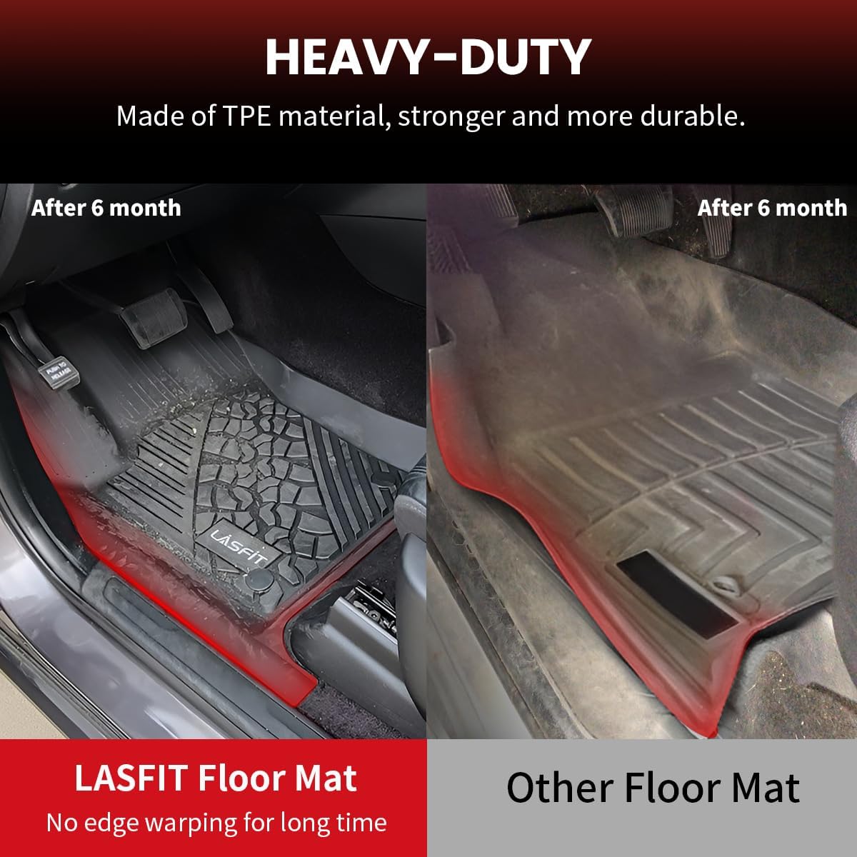 LASFIT Floor Mats & Trunk Mat for Mercedes Benz G Class 2026 2025 2024 2023 2022-2019 G550 / G580 / G63 AMG SUV, All Weather TPE Custom Fit Car Mats for G Class, 1st & 2nd Row Floor Liners & Cargo Mat