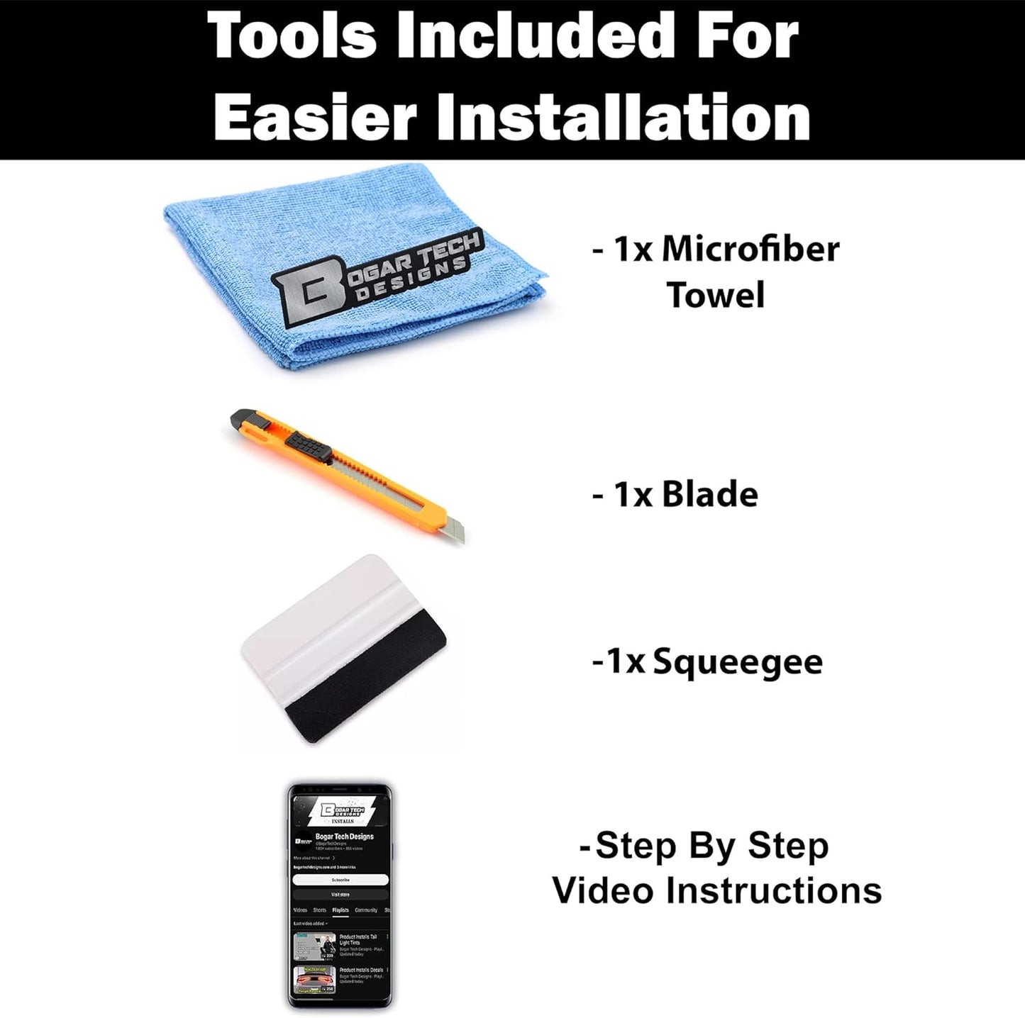 BOGAR TECH DESIGNS Full Rear Taillight Reflector Sidemarker Tail Light Tint Kit Compatible with Kia Forte 2019-2024, Dark Smoke