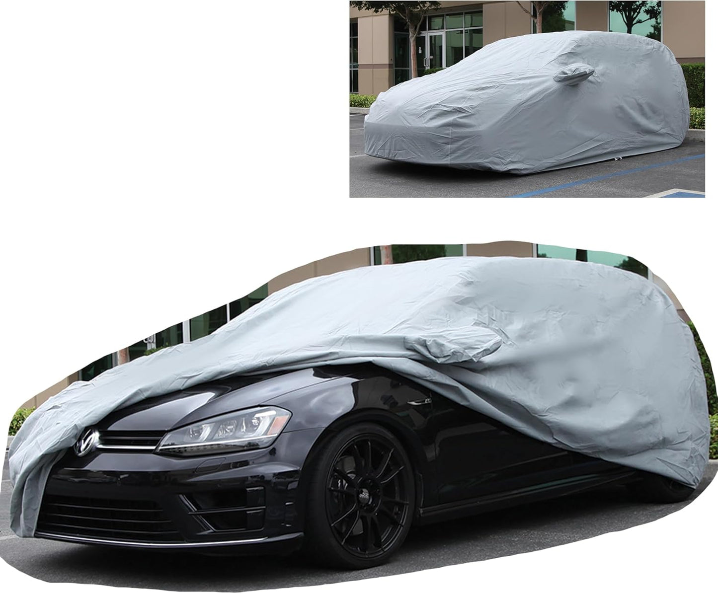 All Weather Waterproof car Cover Good for rain Snow uv Protection dust Compact Hatchback Golf GTI kona mazda2 rio5 Veloster Gray