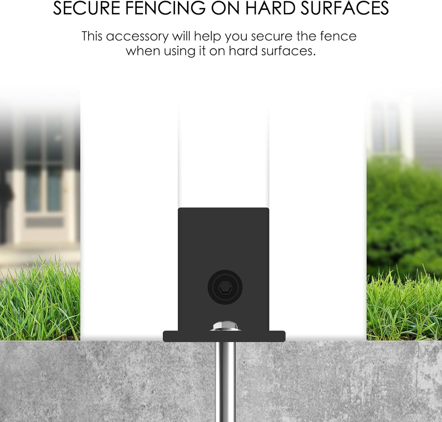 Kozyard Ground Mounting Kit for 2-Panel Privacy Screens – Perfect for Securing to Concrete – Helps Hide Clutter and Keep Your Outdoor Space Neat – Fits Both White & Black Panels