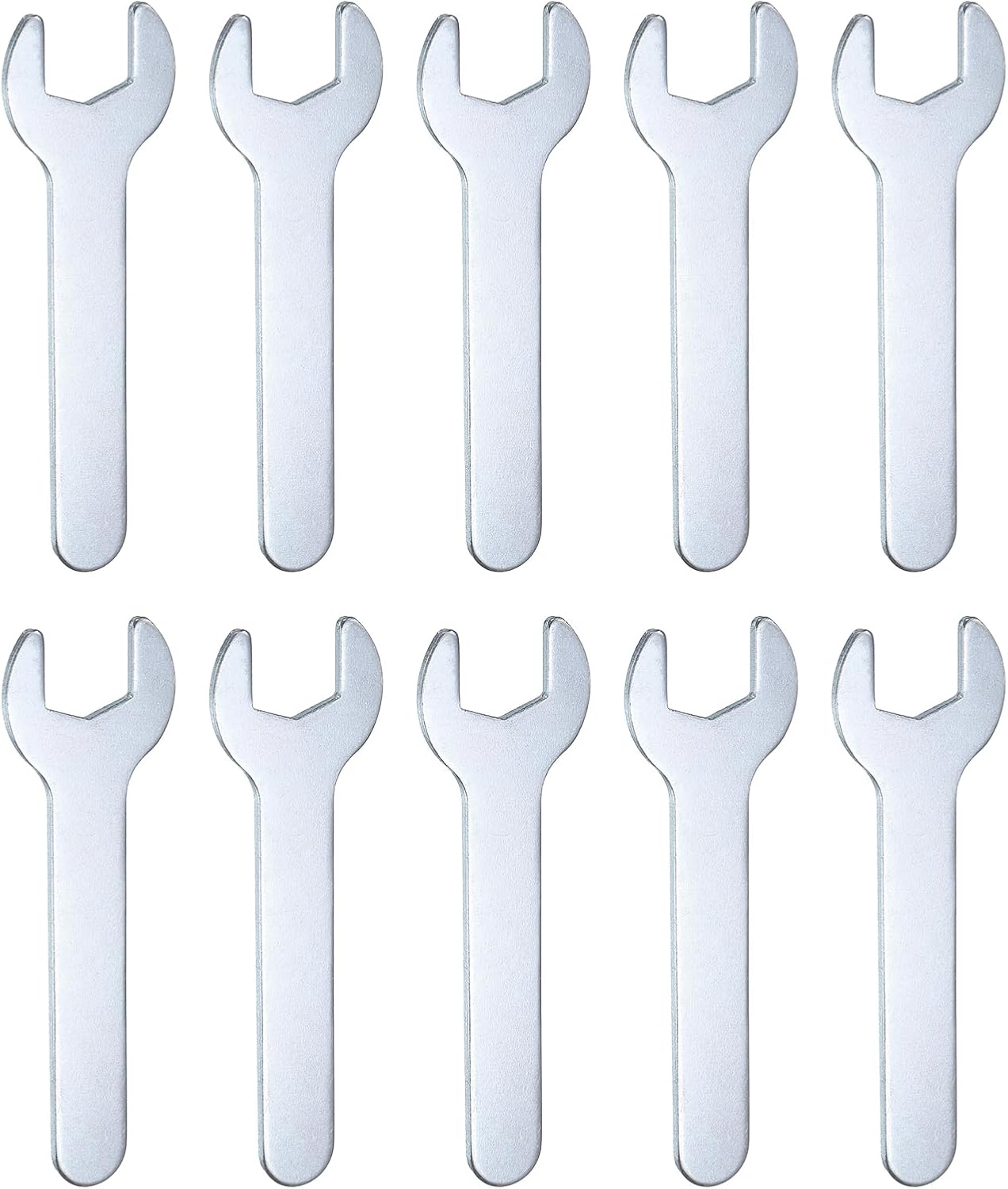 HARFINGTON 10pcs Small Wrench Open End Wrench 14x87x2mm Metric U-Shaped Single Open Ended Spanner Super Thin Small Flat Head Galvanizing Wrench for Automotive Repair Furniture Assembly