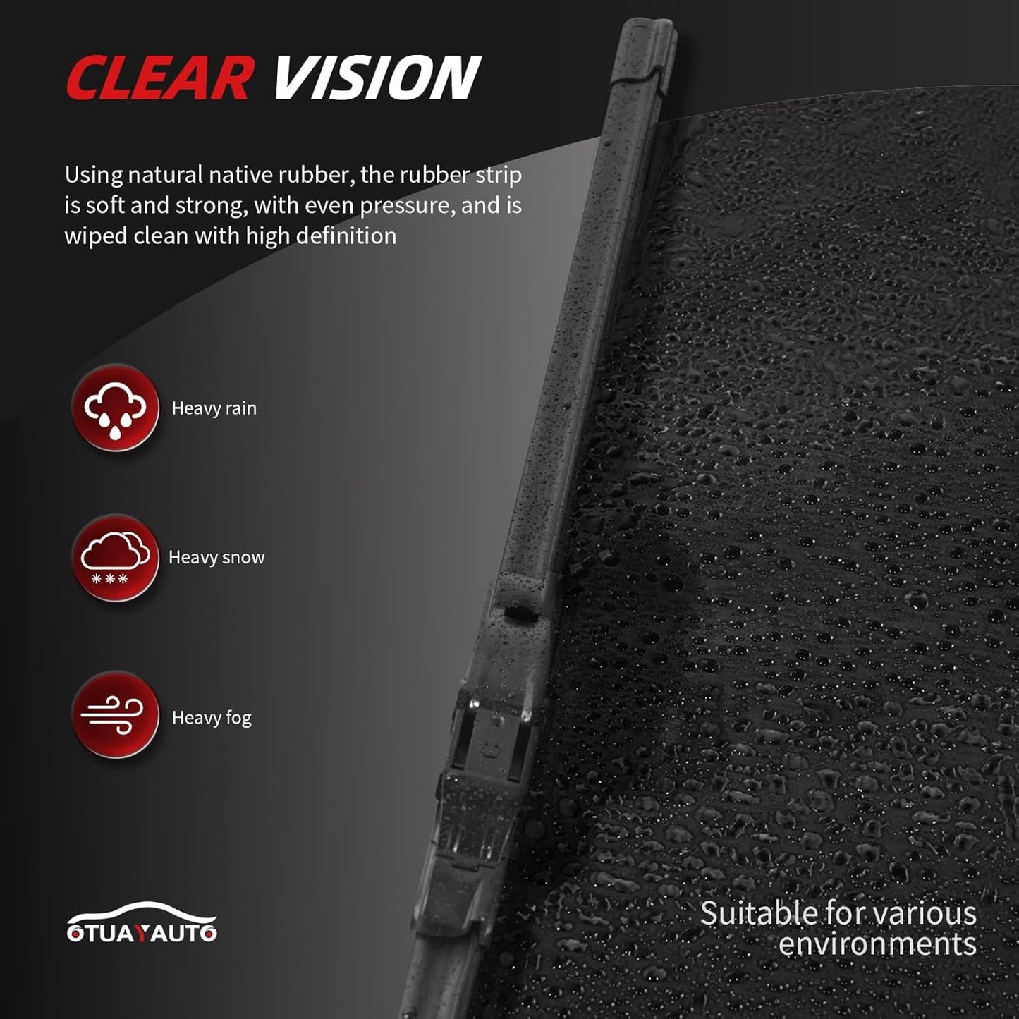 OTUAYAUTO Premium Windshield Wiper Blades - Replacement for BMW X3 2011-2017 - Precision Fit, All-Weather Performance, Front and Rear Wiper Blades, Side Lock - 26"+20"+13" (Pack of 3)