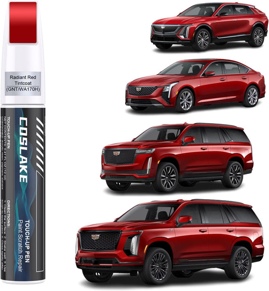 Car Touch Up Paint(Radiant Red Tintcoat(GNT/WA170H)) for Cadillac, Car Paint Scratch Repair Kit, Quick & Easy Solution to Repair, 2 in 1 Scratch Remover Pen with 2PCS Disposable Micro Applicators